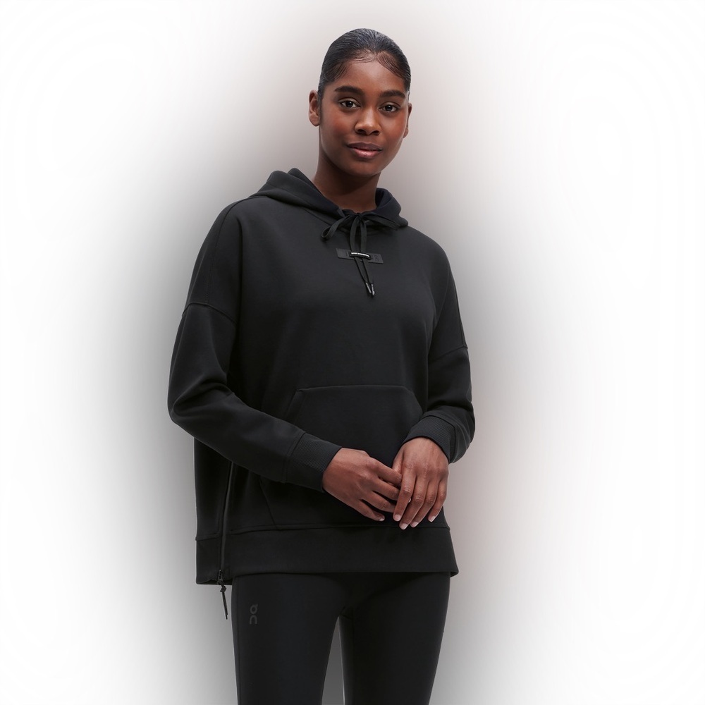 On Running Classic Hoodie Black Athletic Vent Zippers Womens Size XS EUC